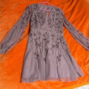 Elegant Embroidered Long Sleeve Dress